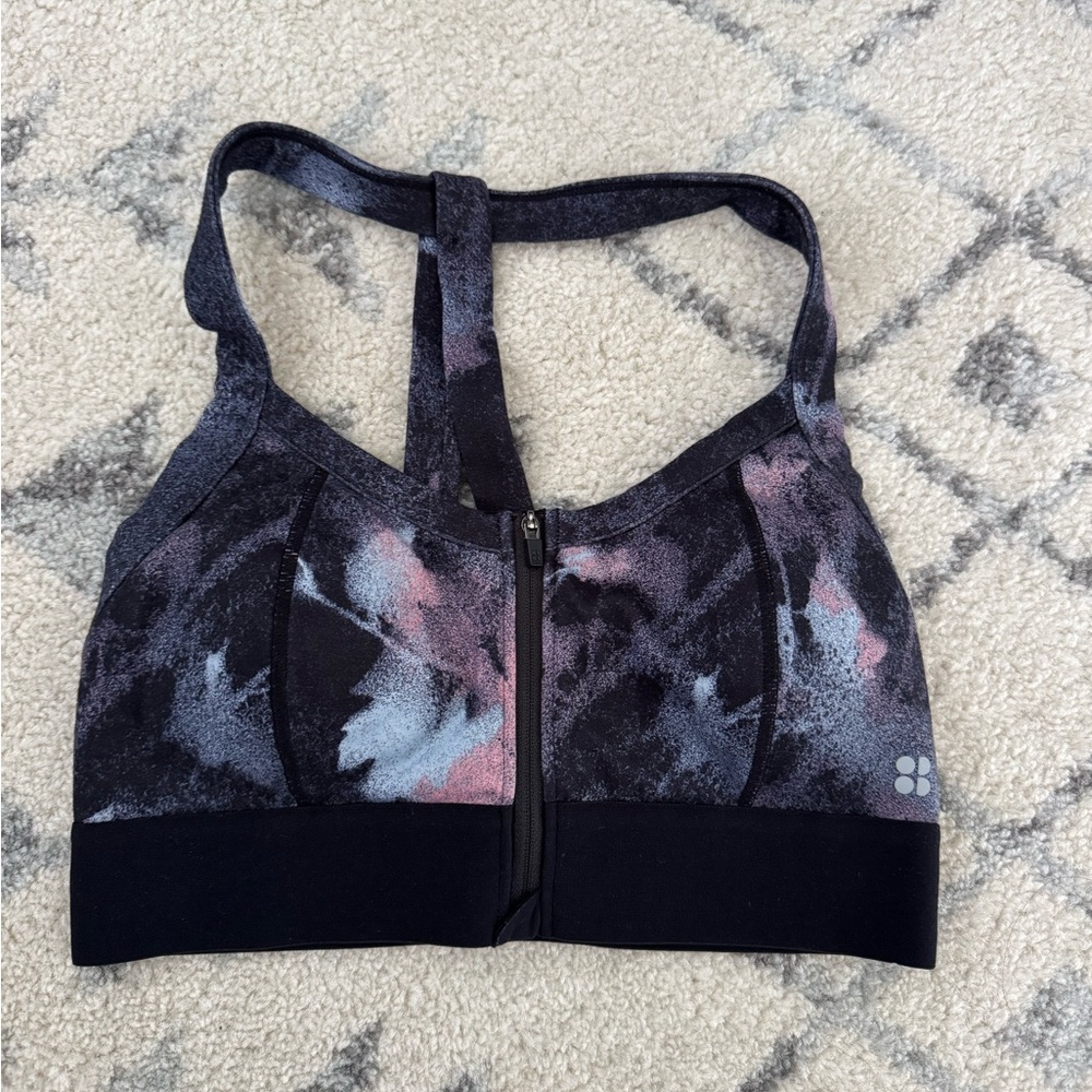 Sweaty Betty Black and Pink Racerback Sports Bra